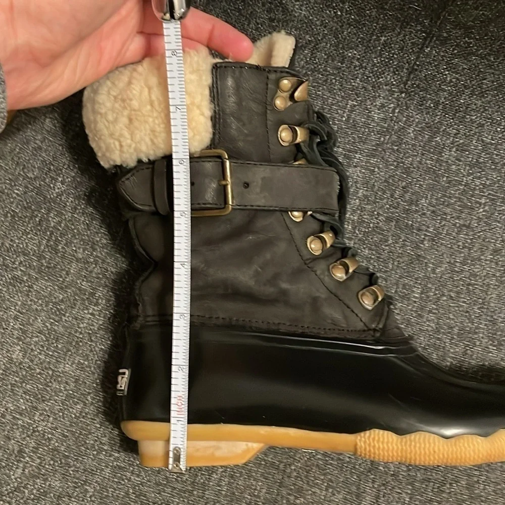 Sperry x J.Crew Wool and Leather saltwater Duck Boots Black